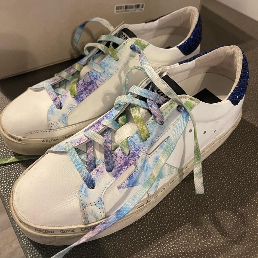 Golden Goose tie dye and sequin Hi Star platform 38